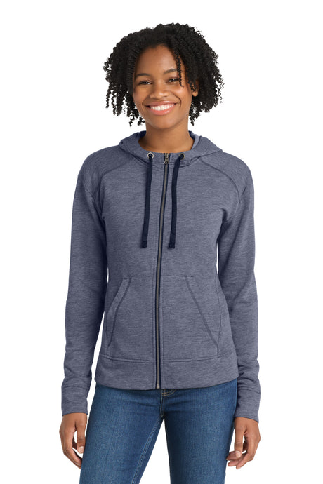 Sport-Tek LST293 Women's PosiCharge Tri-Blend Wicking Fleece Full-Zip Hooded Jacket