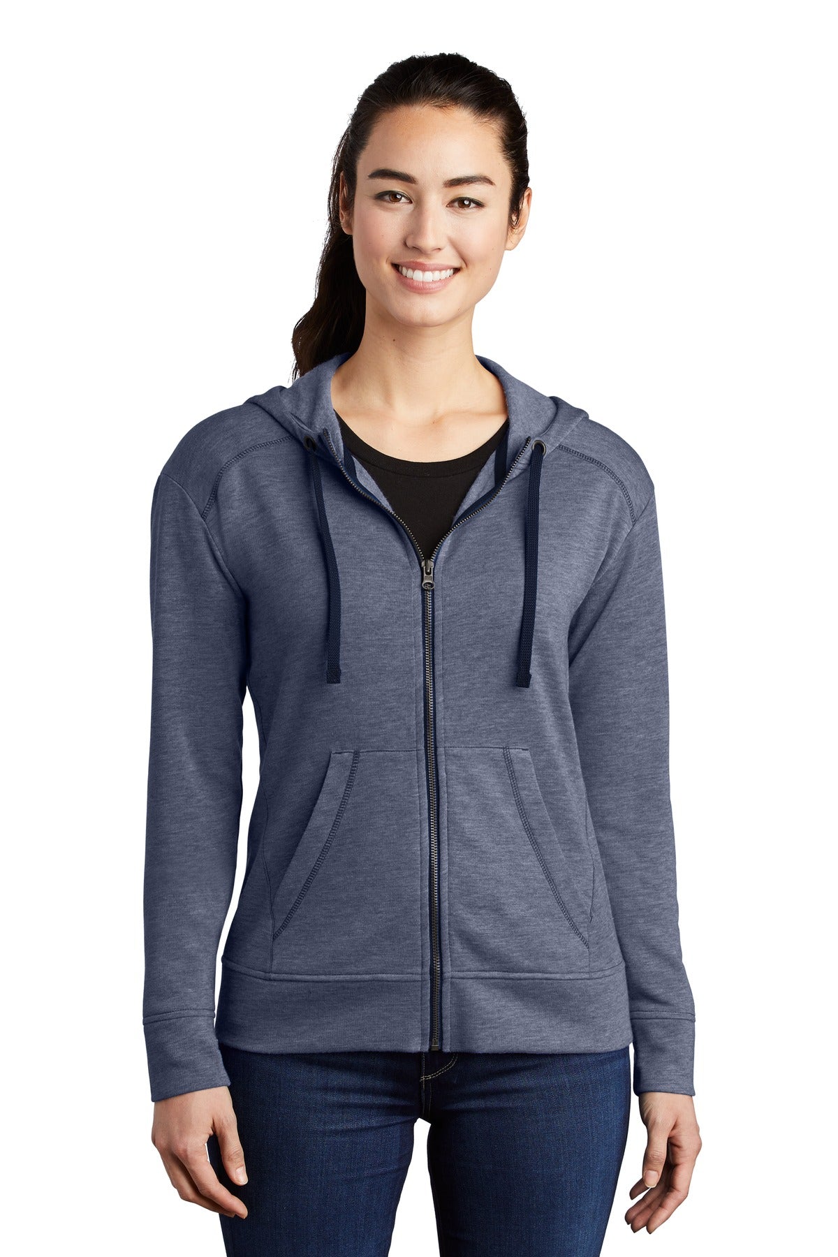 Sport-Tek  ®  Women's PosiCharge  ®  Tri-Blend Wicking Fleece Full-Zip Hooded Jacket LST293 - Sport-Tek LST293