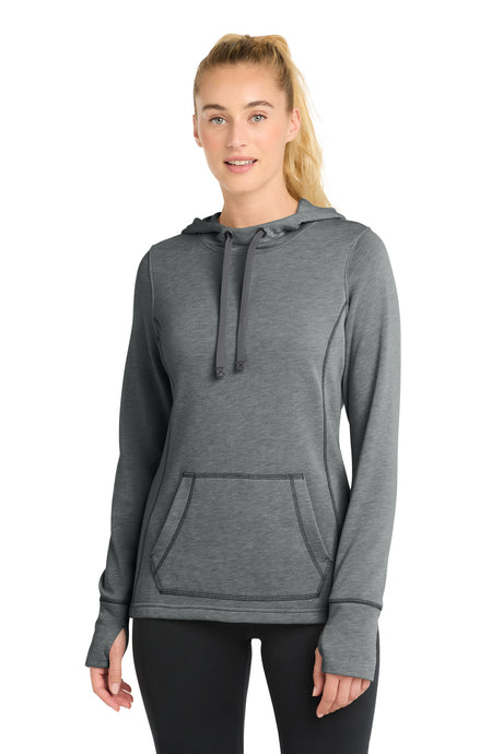 Sport-Tek  ®  Women's PosiCharge  ®  Tri-Blend Wicking Fleece Hooded Pullover. LST296 - Sport-Tek LST296