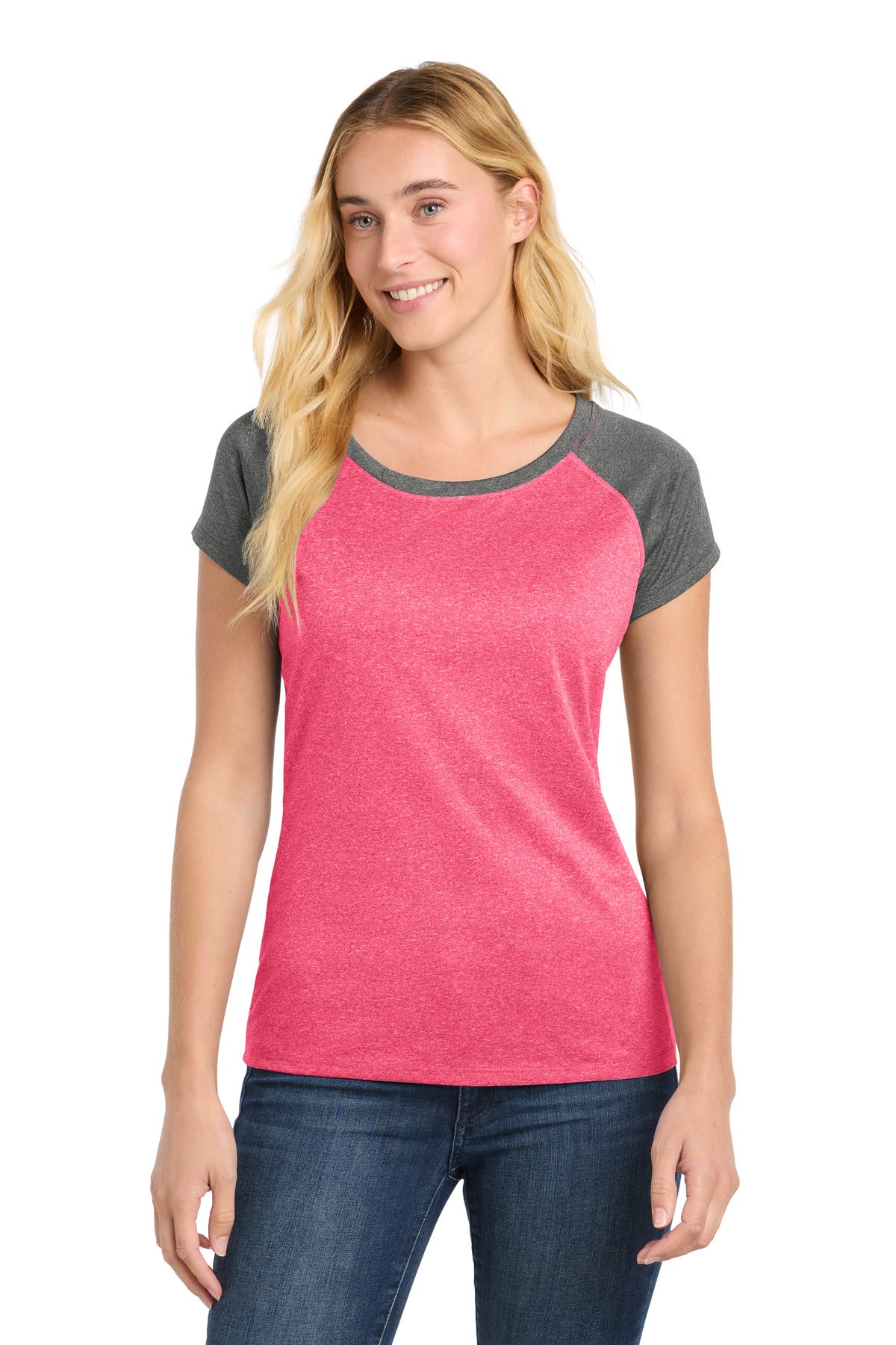 Sport-Tek  ®  Women's Heather-On-Heather Contender  ™  Scoop Neck Tee. LST362 - Sport-Tek LST362