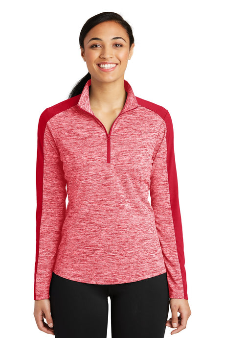 Sport-Tek ®  Women's PosiCharge ®  Electric Heather Colorblock 1/4-Zip Pullover. LST397 - Sport-Tek LST397