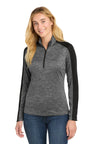 Sport-Tek LST397 Women's PosiCharge Electric Heather Colorblock 1/4-Zip Pullover