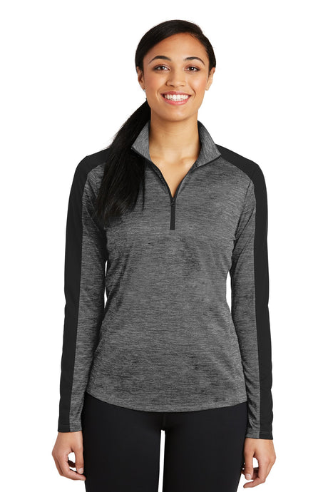 Sport-Tek ®  Women's PosiCharge ®  Electric Heather Colorblock 1/4-Zip Pullover. LST397 - Sport-Tek LST397