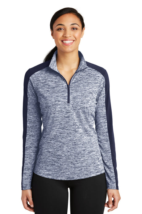 Sport-Tek ®  Women's PosiCharge ®  Electric Heather Colorblock 1/4-Zip Pullover. LST397 - Sport-Tek LST397