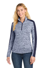 Sport-Tek LST397 Women's PosiCharge Electric Heather Colorblock 1/4-Zip Pullover