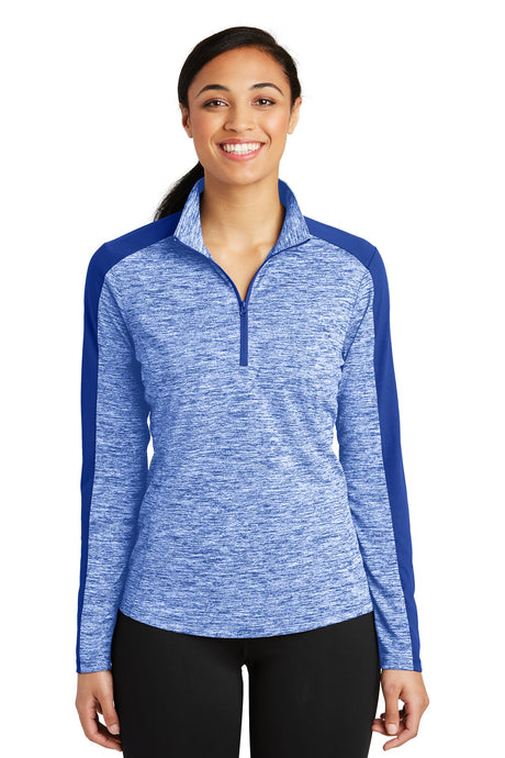 Sport-Tek ®  Women's PosiCharge ®  Electric Heather Colorblock 1/4-Zip Pullover. LST397 - Sport-Tek LST397