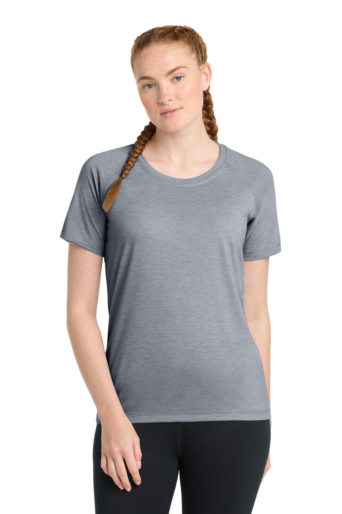 Sport-Tek  ®  Women's PosiCharge  ®  Tri-Blend Wicking Scoop Neck Raglan Tee. LST400 - Sport-Tek LST400