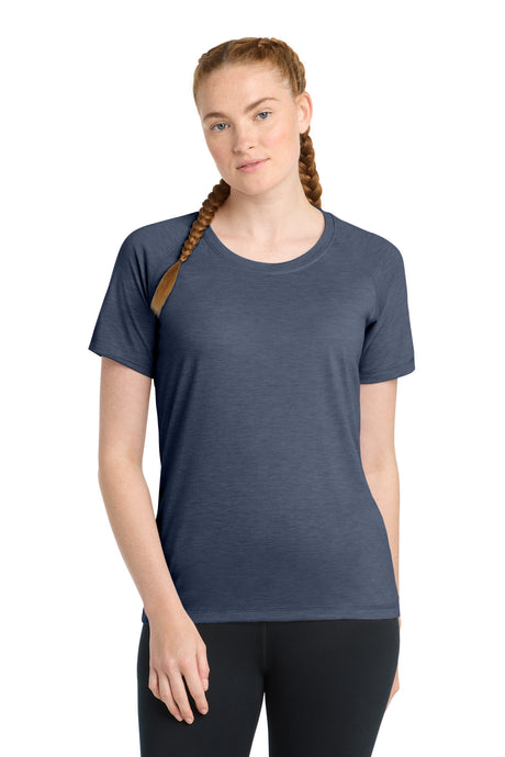 Sport-Tek LST400 Women's PosiCharge Tri-Blend Wicking Scoop Neck Raglan Tee
