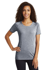 Sport-Tek  ®  Women's PosiCharge  ®  Tri-Blend Wicking Scoop Neck Raglan Tee. LST400 - Sport-Tek LST400