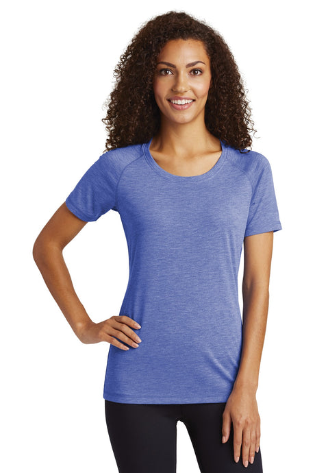Sport-Tek  ®  Women's PosiCharge  ®  Tri-Blend Wicking Scoop Neck Raglan Tee. LST400 - Sport-Tek LST400
