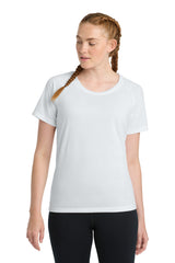 Sport-Tek LST400 Women's PosiCharge Tri-Blend Wicking Scoop Neck Raglan Tee