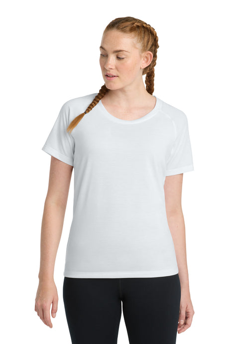 Sport-Tek LST400 Women's PosiCharge Tri-Blend Wicking Scoop Neck Raglan Tee