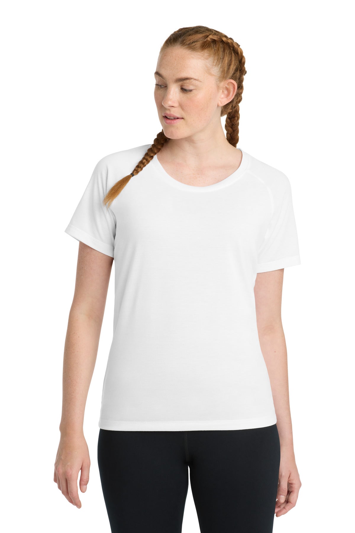 Sport-Tek  ®  Women's PosiCharge  ®  Tri-Blend Wicking Scoop Neck Raglan Tee. LST400 - Sport-Tek LST400