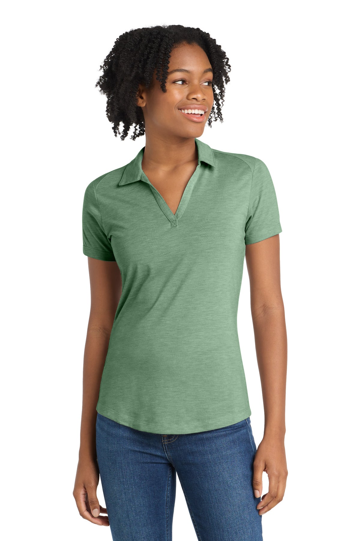 Sport-Tek  ®  Women's PosiCharge  ®  Tri-Blend Wicking Polo. LST405 - Sport-Tek LST405