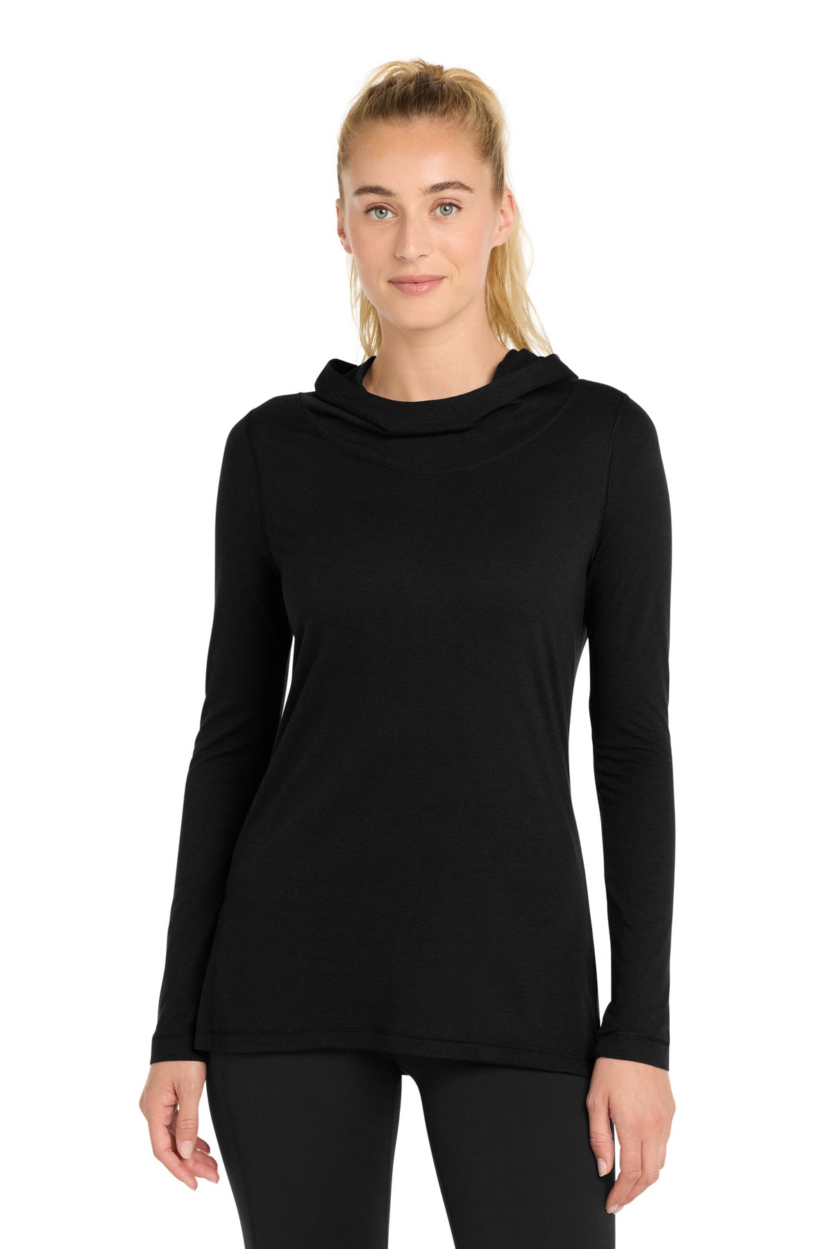 Sport-Tek LST406 Women's PosiCharge Tri-Blend Wicking Long Sleeve Hoodie