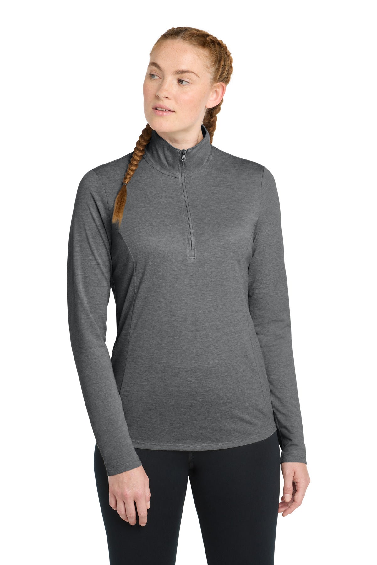 Sport-Tek  ®  Women's PosiCharge  ®  Tri-Blend Wicking 1/4-Zip Pullover. LST407 - Sport-Tek LST407