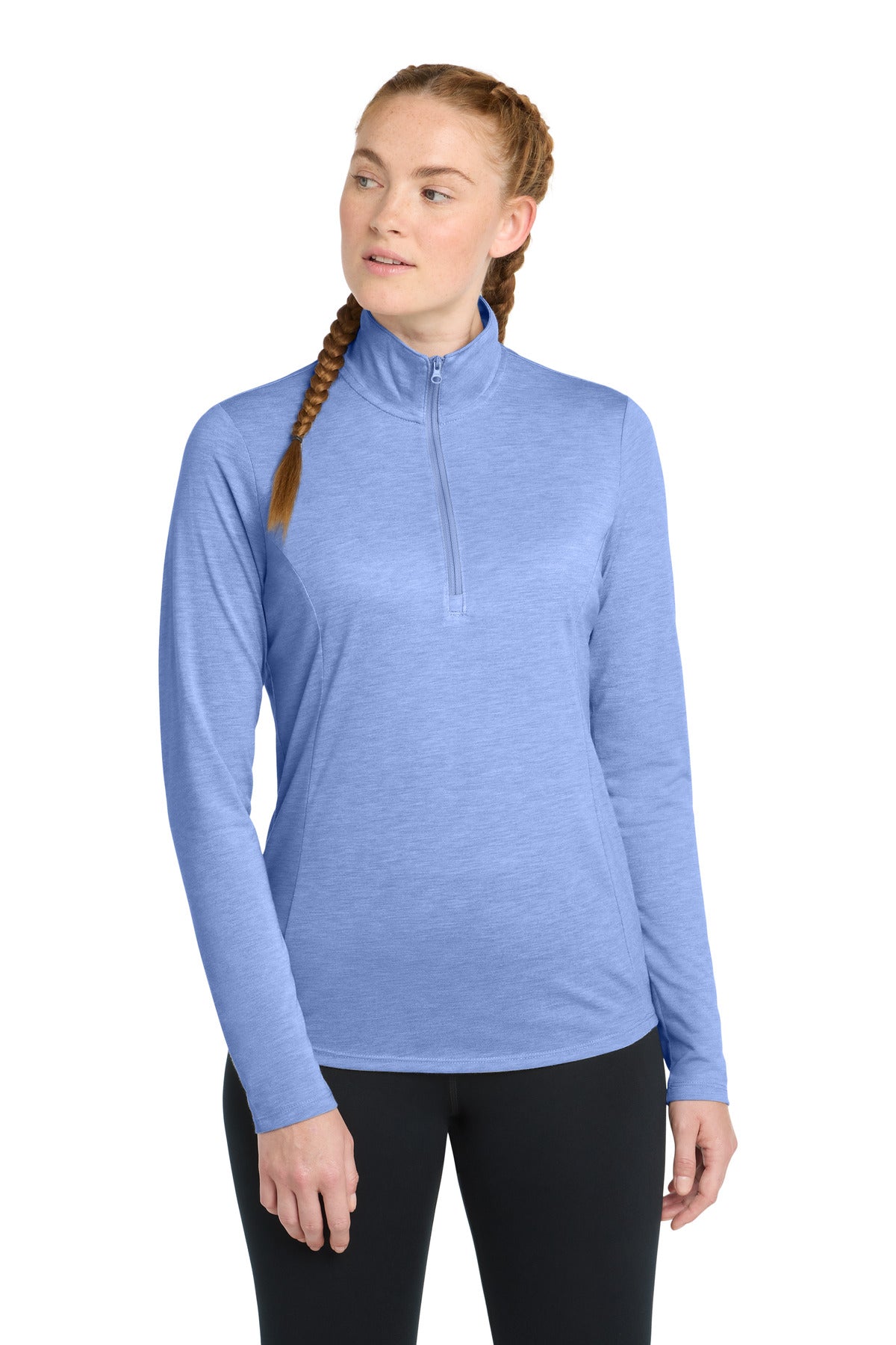 Sport-Tek LST407 Women's PosiCharge Tri-Blend Wicking 1/4-Zip Pullover