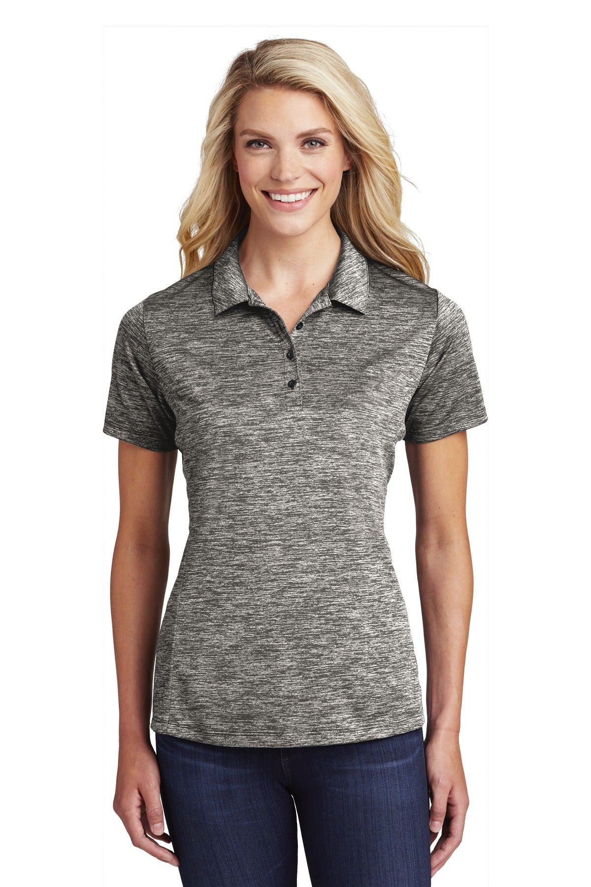 Sport-Tek  ®  Women's PosiCharge  ®  Electric Heather Polo. LST590 - Sport-Tek LST590