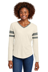 Sport-Tek LST6043 Women's Halftime Stripe Long Sleeve V-Neck Tee
