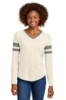 Sport-Tek LST6043 Women's Halftime Stripe Long Sleeve V-Neck Tee