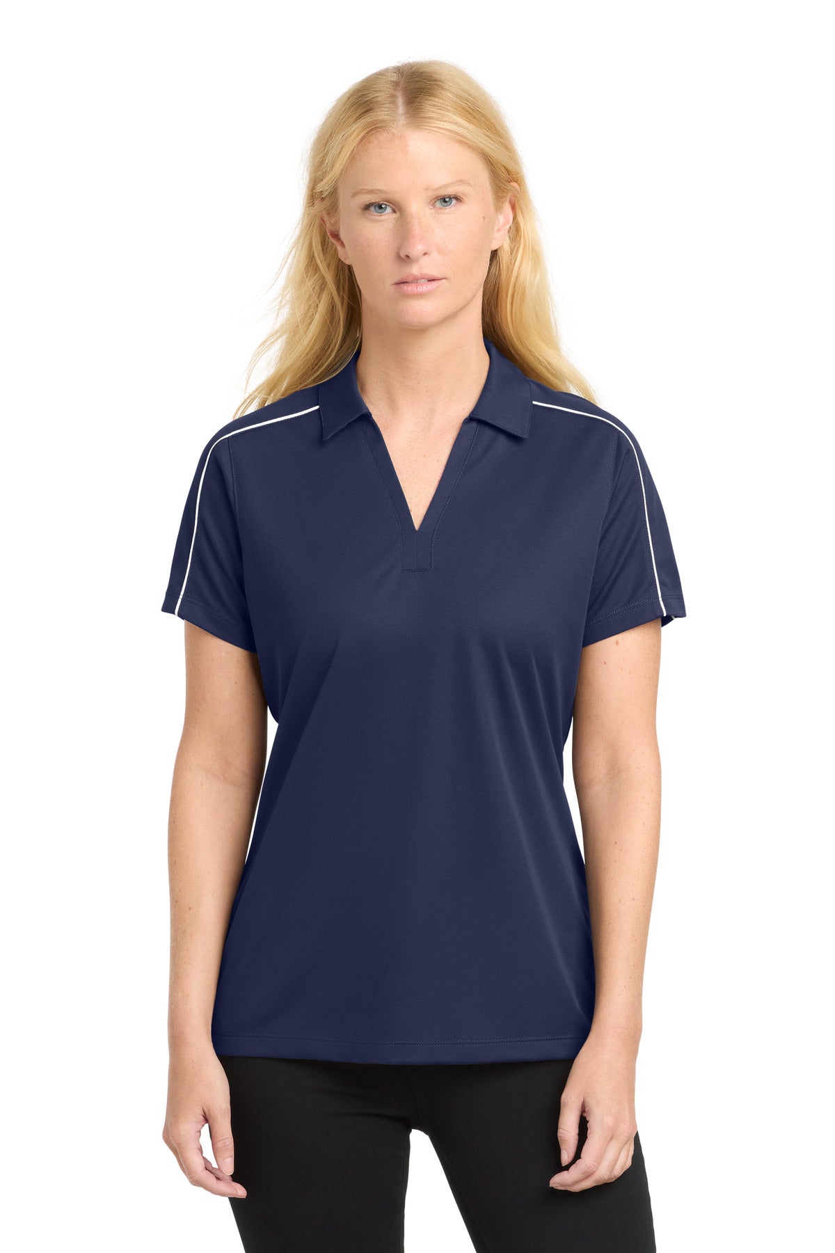 Sport-Tek ®  Women's Micropique Sport-Wick ®  Piped Polo. LST653 - Sport-Tek LST653
