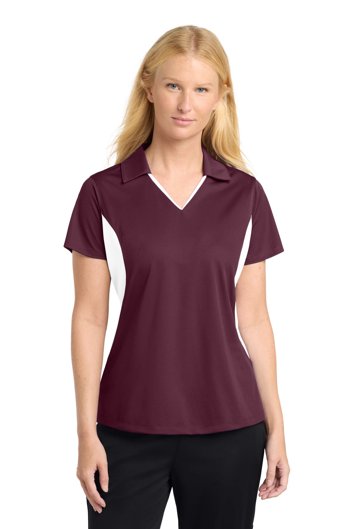 Sport-Tek ®  Women's Side Blocked Micropique Sport-Wick ®  Polo. LST655 - Sport-Tek LST655