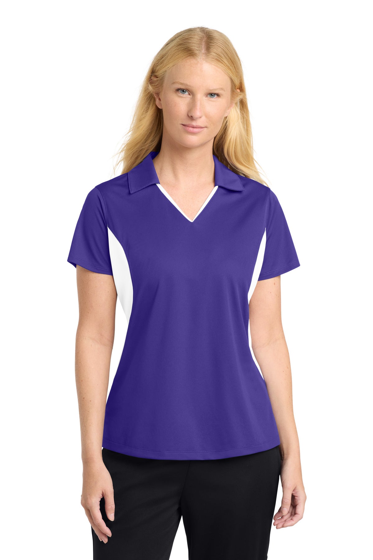 Sport-Tek ®  Women's Side Blocked Micropique Sport-Wick ®  Polo. LST655 - Sport-Tek LST655