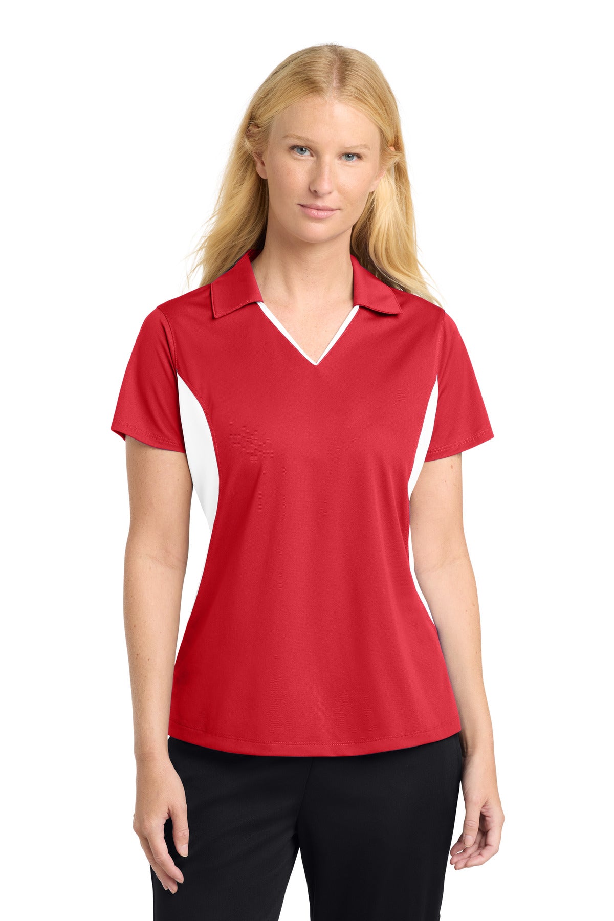 Sport-Tek ®  Women's Side Blocked Micropique Sport-Wick ®  Polo. LST655 - Sport-Tek LST655