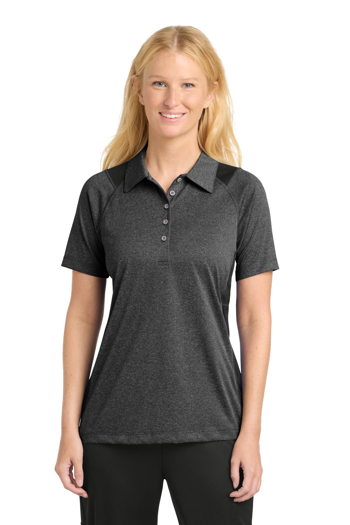 Sport-Tek LST665 Women's Heather Colorblock Contender Polo