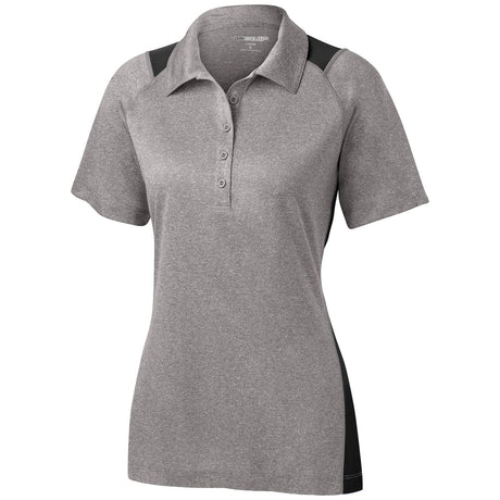 Ladies Heather Colorblock Contender Polo Women's DRI-EQUIP Vintage Heather/Black X-Small