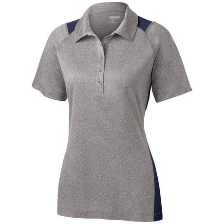 Ladies Heather Colorblock Contender Polo Women's DRI-EQUIP Vintage Heather/True Navy X-Small