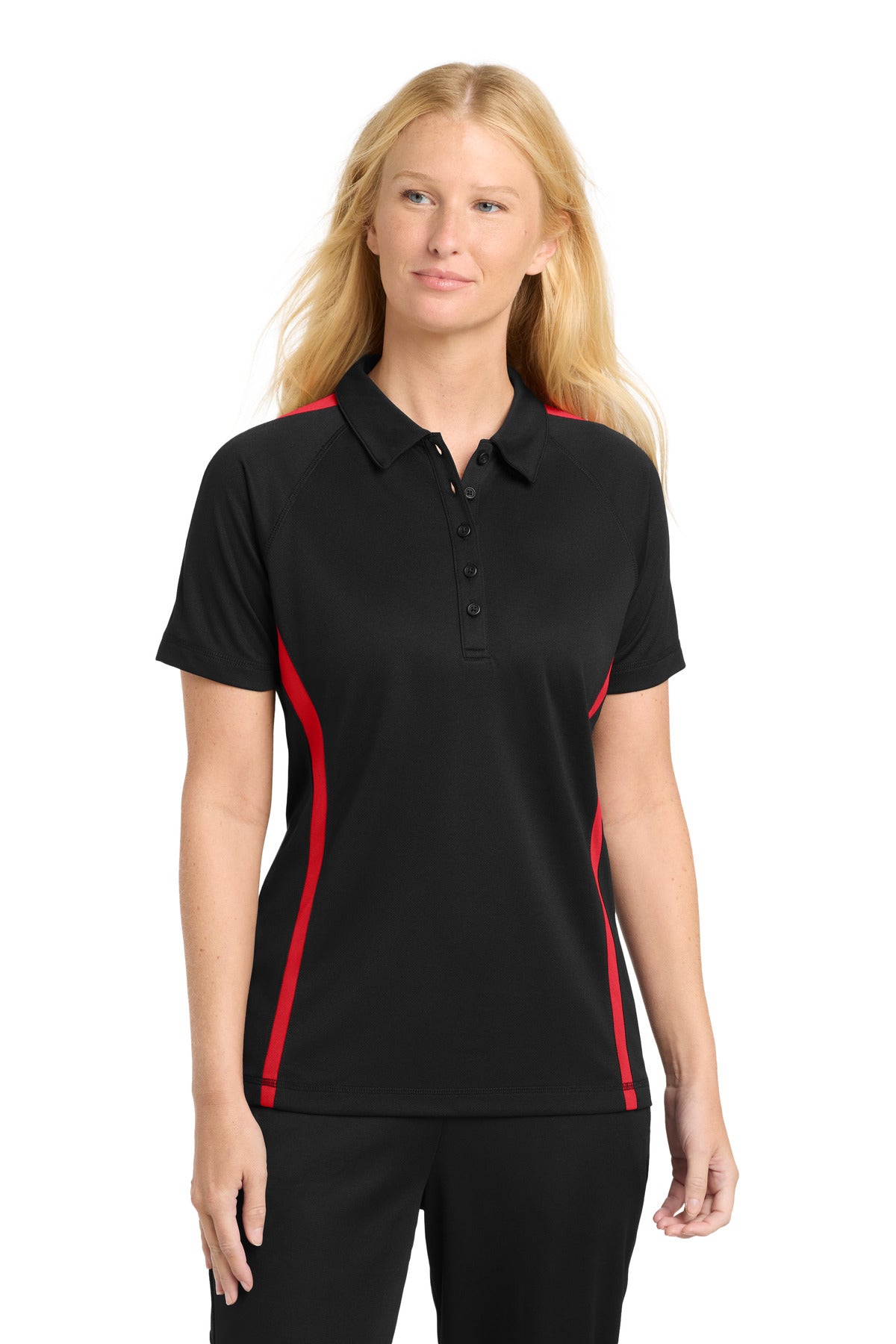 Sport-Tek ®  Women's PosiCharge ®  Micro-Mesh Colorblock Polo. LST685 - Sport-Tek LST685