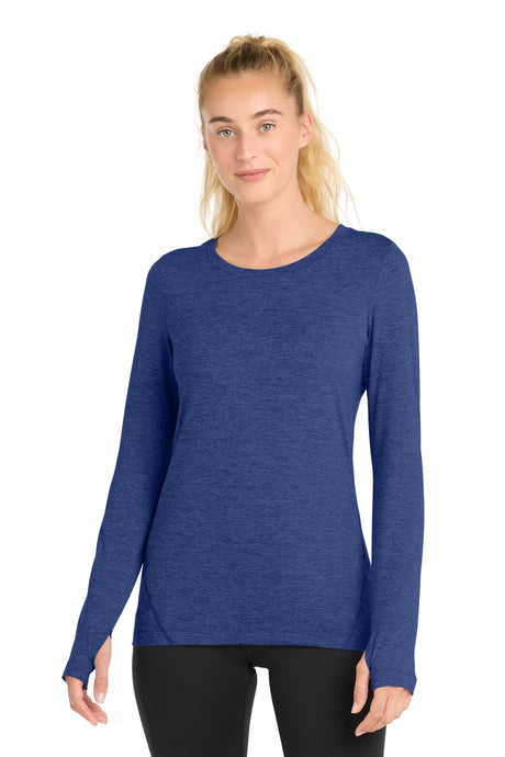 Sport-Tek LST710 Women's Exchange 1 5 Long Sleeve Crew