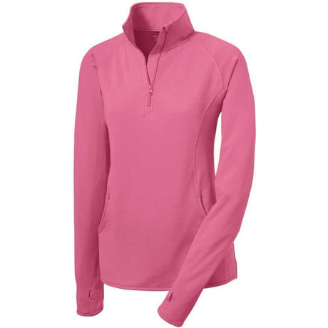 Ladies Sport-Wick Stretch 1/4-Zip Pullover DRI-EQUIP Dusty Rose X-Small