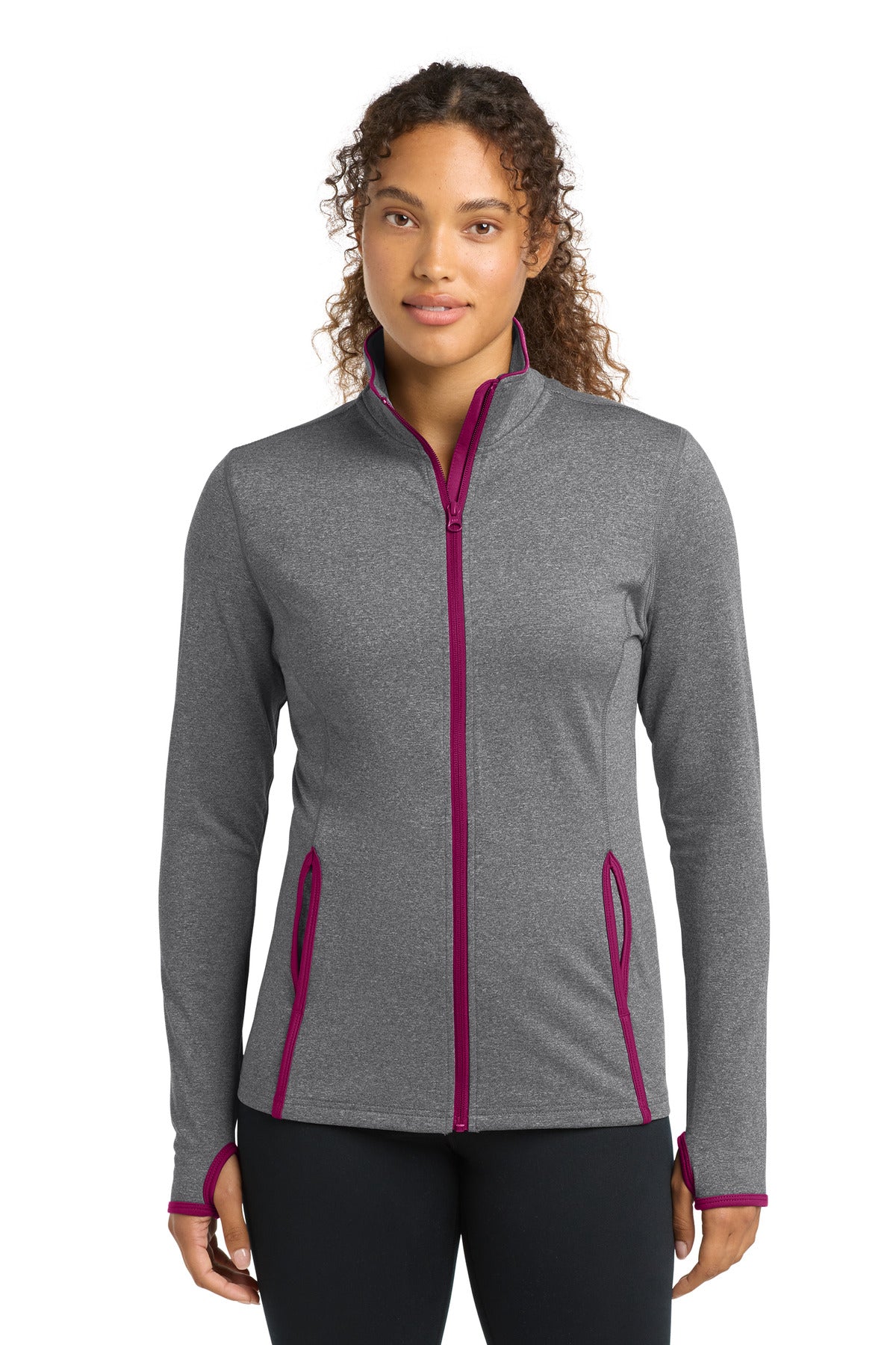 Sport-Tek LST853 Women's Sport-Wick Stretch Contrast Full-Zip Jacket