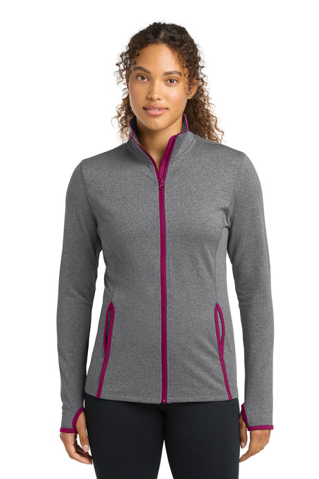 Sport-Tek LST853 Women's Sport-Wick Stretch Contrast Full-Zip Jacket