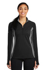 Sport-Tek ®  Women's Sport-Wick ®  Stretch Contrast 1/4-Zip Pullover. LST854 - Sport-Tek LST854