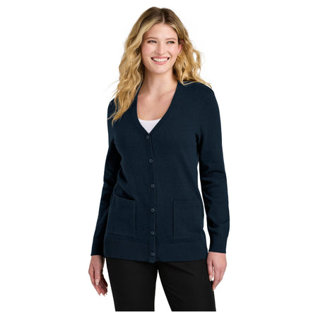 Port Authority ® Women's Easy Care Button-Up Cardigan Sweater LSW4150 - Port Authority LSW4150 Polos/Knits Port Authority River Blue Navy XS