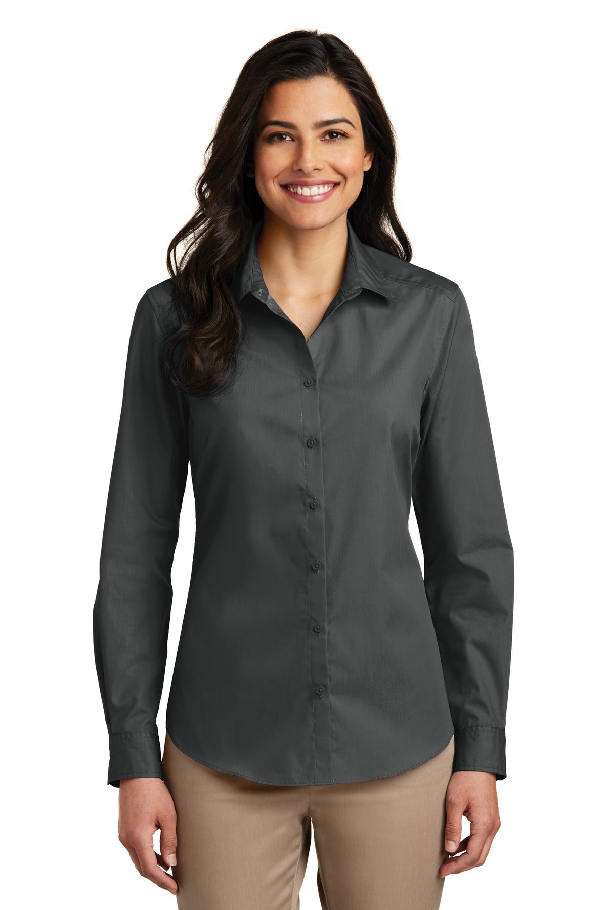 Port Authority ®  Women's Long Sleeve Carefree Poplin Shirt. LW100 - Port Authority LW100