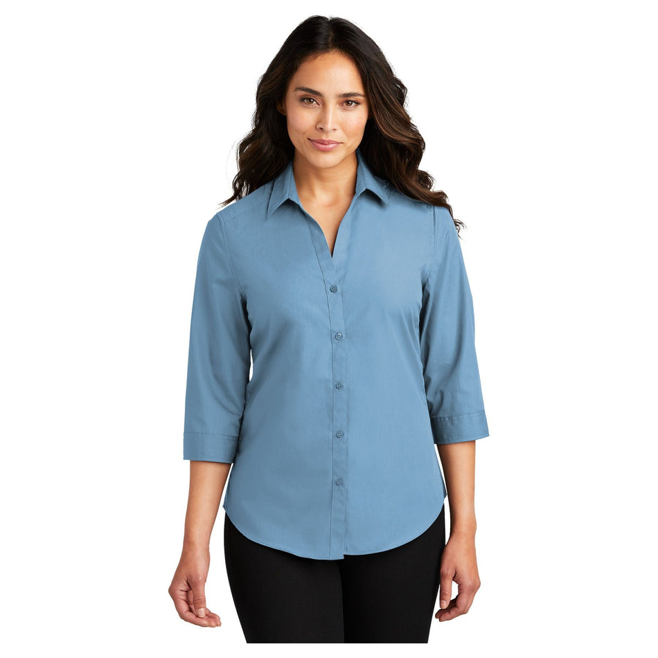 Port Authority ®  Women's 3/4-Sleeve Carefree Poplin Shirt. LW102 - Port Authority LW102