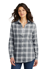 Port Authority ®  Women's Plaid Flannel Tunic . LW668 - Port Authority LW668