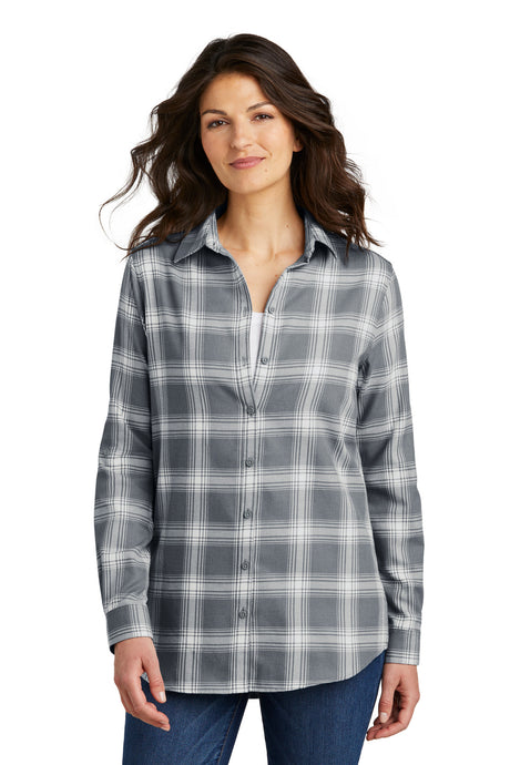 Port Authority ®  Women's Plaid Flannel Tunic . LW668 - Port Authority LW668