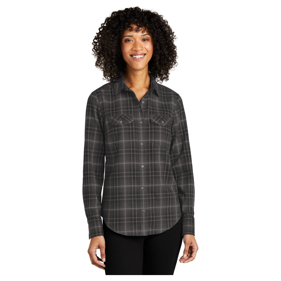 Port Authority ®  Women's Long Sleeve Ombre Plaid Shirt LW672 - Port Authority LW672