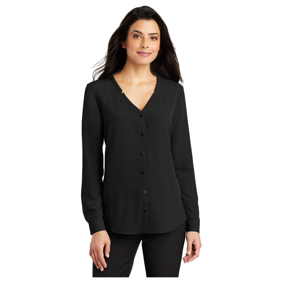 Port Authority ®  Women's Long Sleeve Button-Front Blouse. LW700 - Port Authority LW700