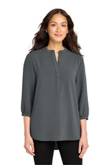 Port Authority LW713 Women's 3/4-Sleeve Textured Crepe Tunic