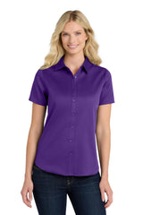 Port Authority ®  Women's Short Sleeve SuperPro React ™ Twill Shirt. LW809 - Port Authority LW809
