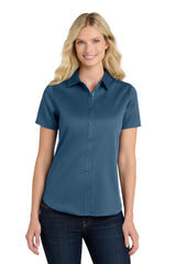 Port Authority ®  Women's Short Sleeve SuperPro React ™ Twill Shirt. LW809 - Port Authority LW809