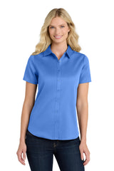 Port Authority ®  Women's Short Sleeve SuperPro React ™ Twill Shirt. LW809 - Port Authority LW809