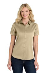 Port Authority ®  Women's Short Sleeve SuperPro React ™ Twill Shirt. LW809 - Port Authority LW809