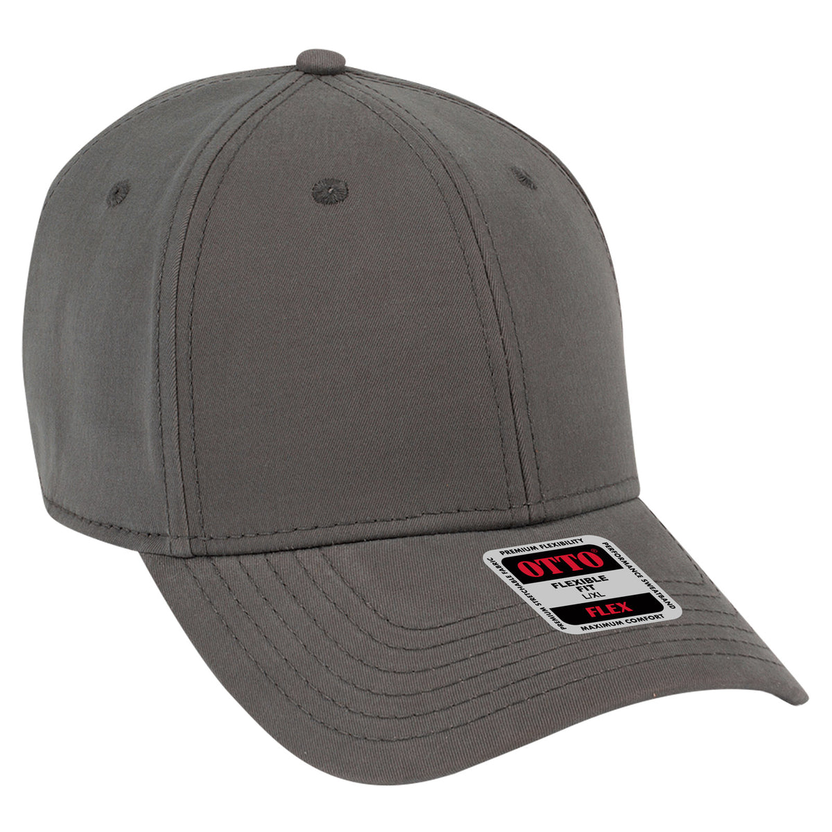 OTTO CAP "OTTO FLEX" 6 Panel Low Profile Baseball Cap OTTO 11-1167 Otto Cap 025 - Char. Gray S/M